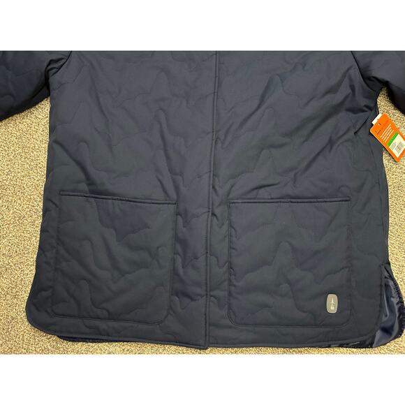 Macy's Bass Outdoor Women's Oversized Quilted Snap-up Jacket Navy Blue - Large - Picture 6 of 9